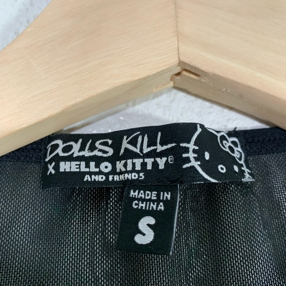Dolls Kill Hello Kitty Mesh Long Sleeve Shirt Size Small NWOT - Picture 7 of 8